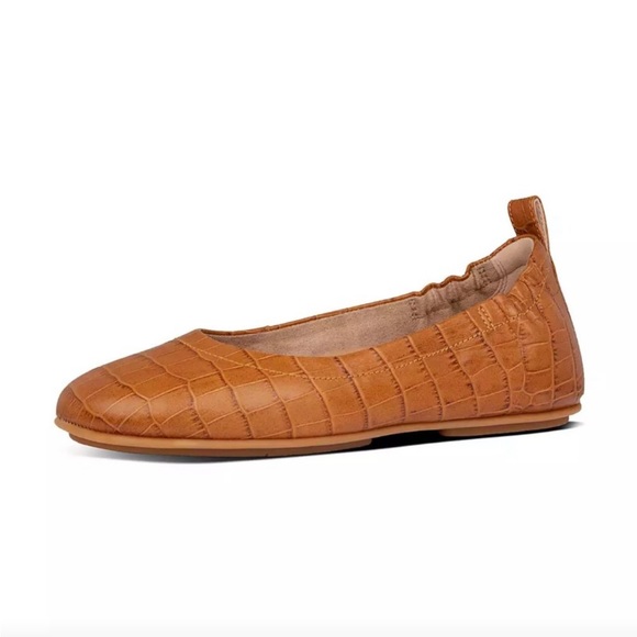 Fitflop Shoes - Fitflop Allegra Crocodile Embossed Leather Flats